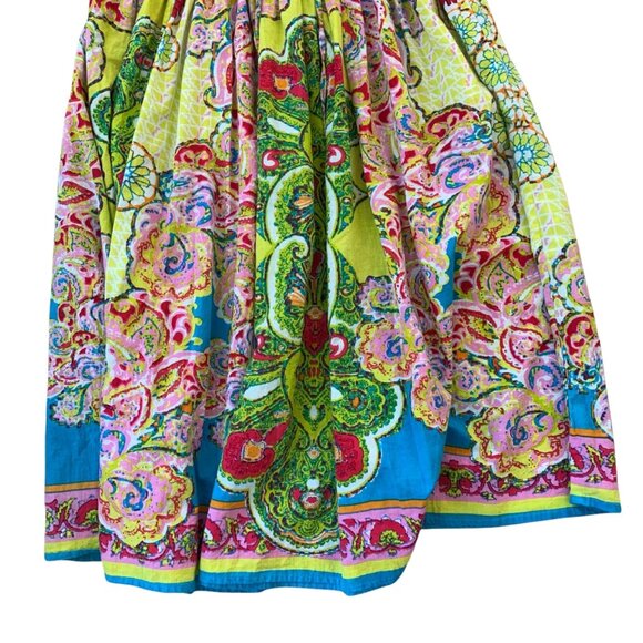 Bedford Fair Novelty Print Art To Wear Neon Boho Midi Skirt PS - Picture 3 of 6